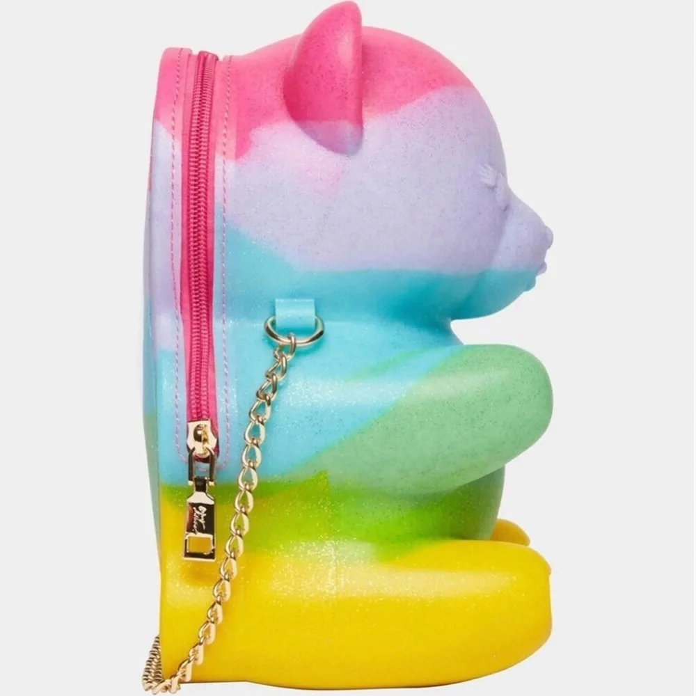 NWT Betsey Johnson- Necessity Crossbody bag. Rainbow Multi Silicone Gummy Bear